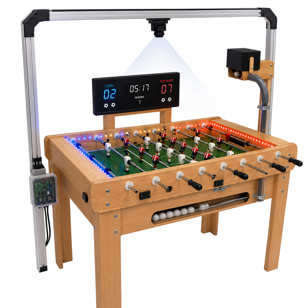 Concepto visual de la fase 3 del Futbolín Automatizado