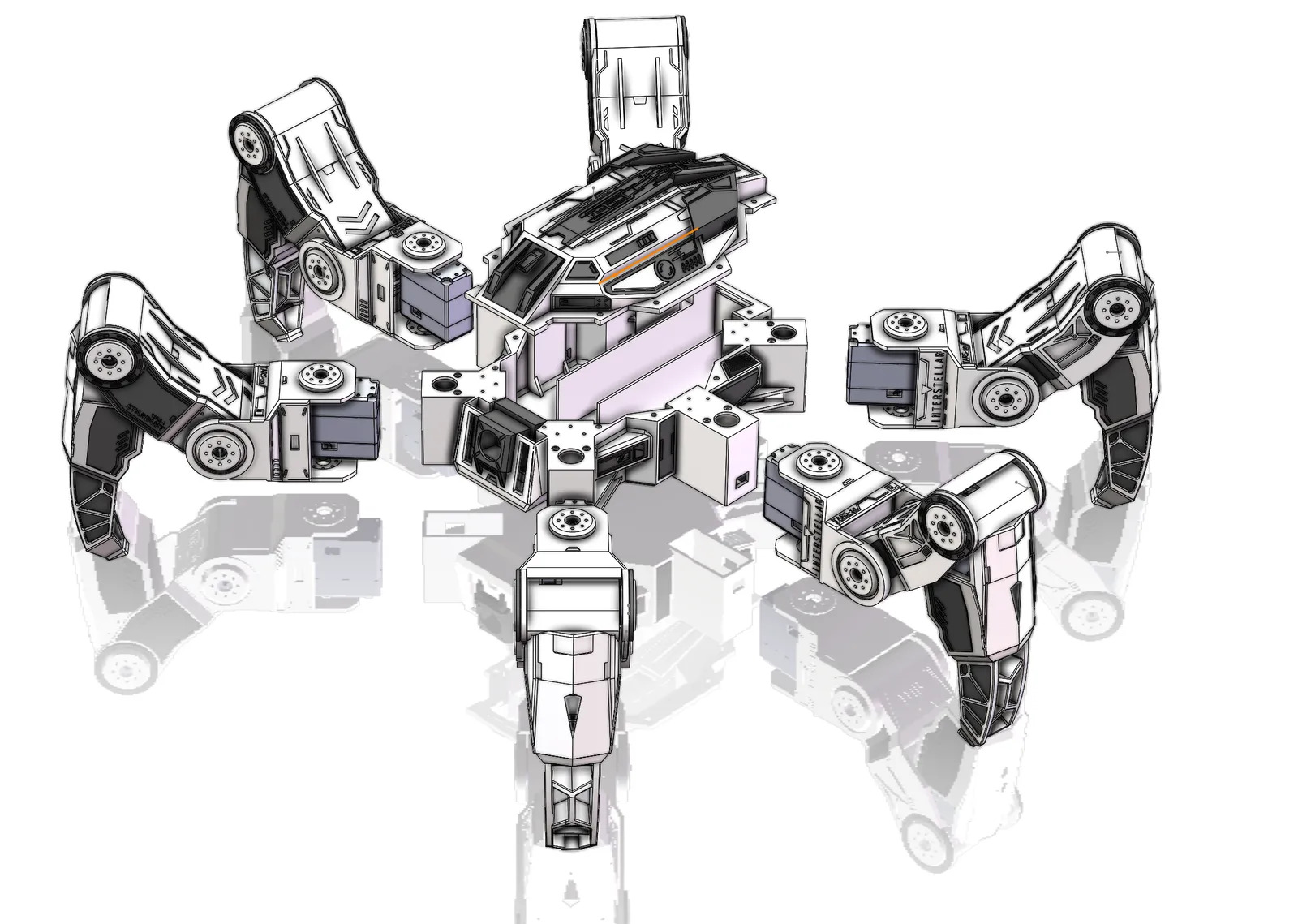 Chasis hexápodo de referencia para Hexabot